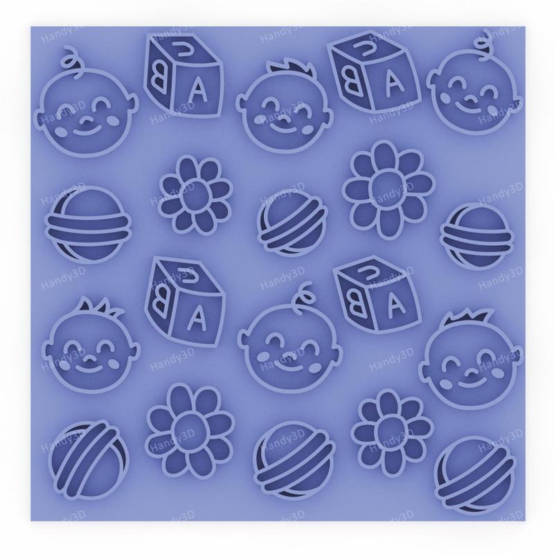 Smiles & Toys - Baby Shower Cookie Texture Plate