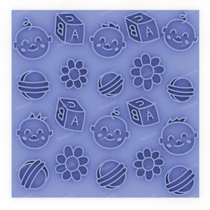 Smiles & Toys - Baby Shower Cookie Texture Plate