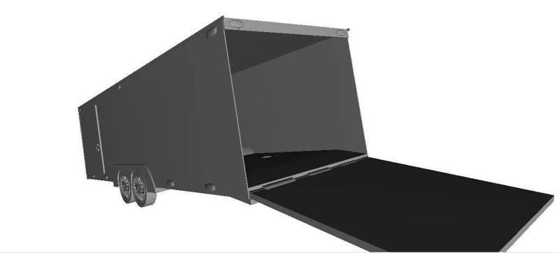 1 24 scale 24ft enclosed car trailer