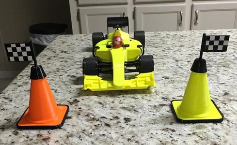 Checkered Flag for Traffic Cone