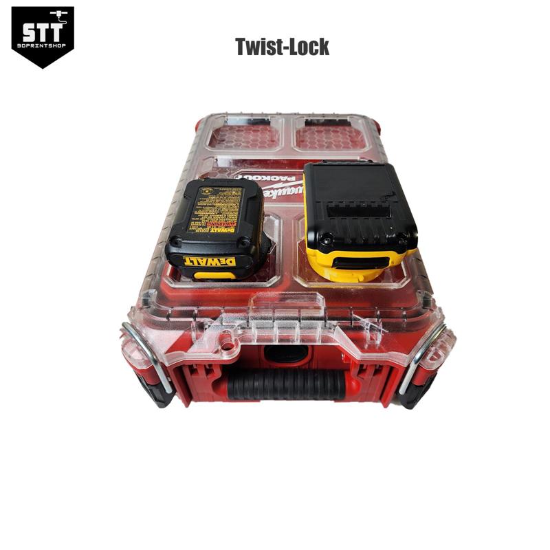 Milwaukee PACKOUT Twist Lock battery holder Dewalt 12v / 20v / 60v
