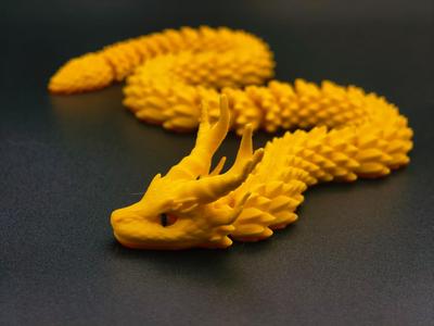 凡人修仙传, Golden Armored Horned Python, 43MM long, no supports, can be printed directly from phone