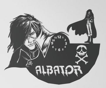 Albator vinyl clock