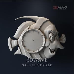 FISH WALL CLOCK 3d stl files for CNC