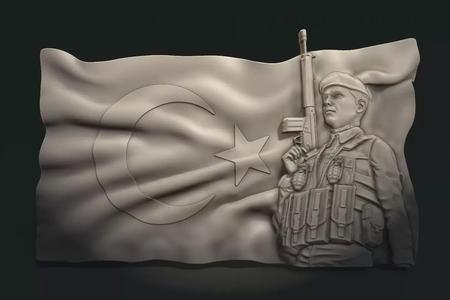 Turkish Flag and Soldier