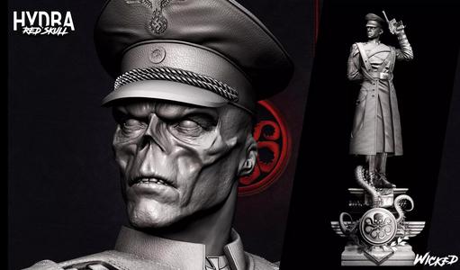Wicked Marvel Red Skull Sculpture ready for 3d printing