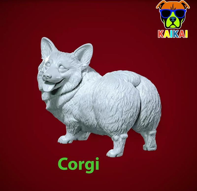 Welsh Corgi dog staute - tailless corgi dog model - 3D print