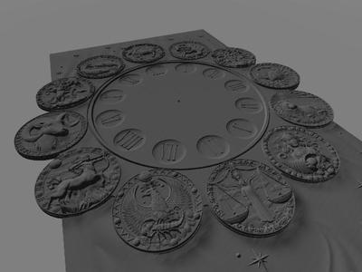 chinese zodiac clock stl cnc design
