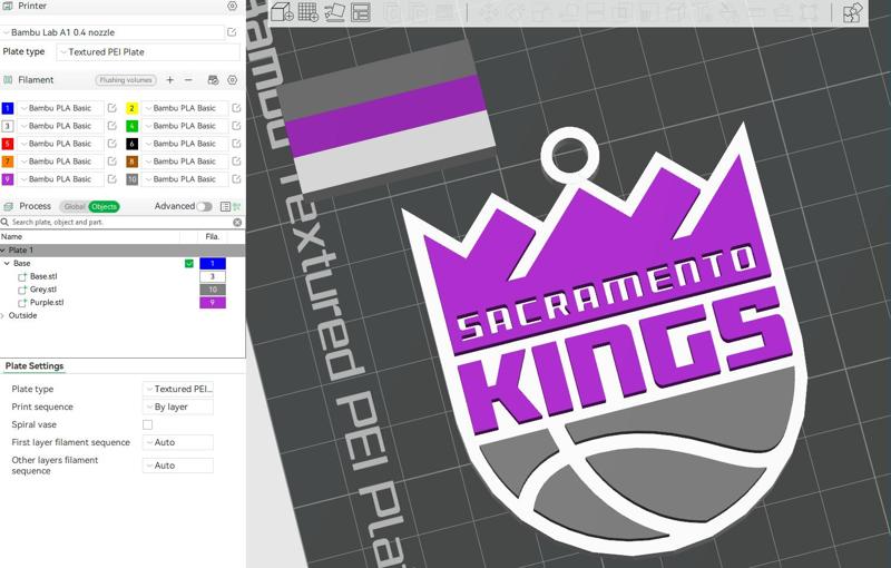 NBA sacramento kings keychain Badge Printable and Renderable