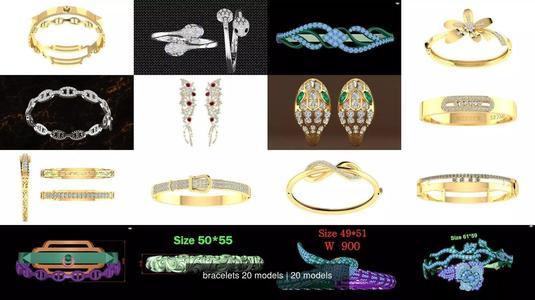bracelets 20 models 3D Model Collection