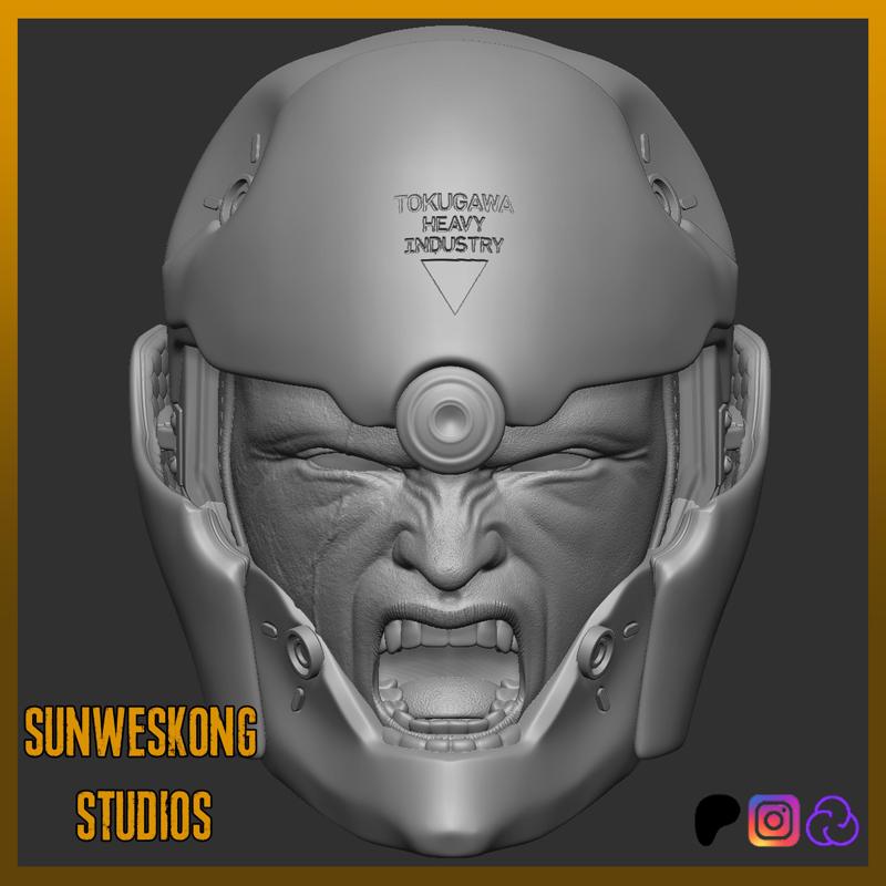 Metal Gear Solid 1 Gray Fox Open Mask Headsculpt Pack