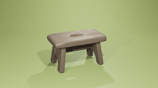 Wooden stool medieval antique stepstool doll's house