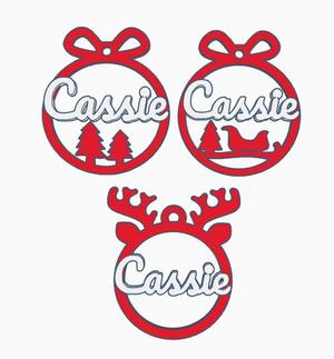 3 x Cassie, Christmas bauble