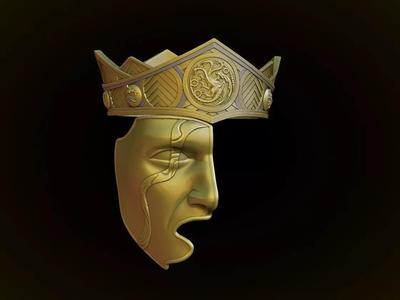 Viserys Targaryen crown and Face mask 3d digital download