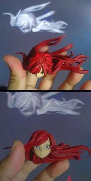FAIRY TAIL - ERZA HEAD SCULPT - DYNAMIC HAIR - EASY PAINT