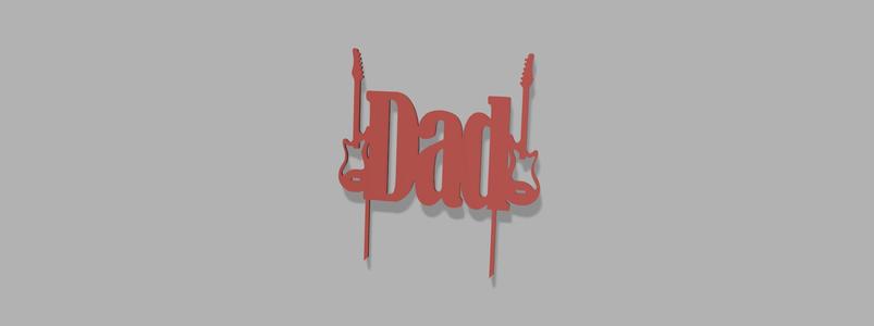 cake topper guitar dad