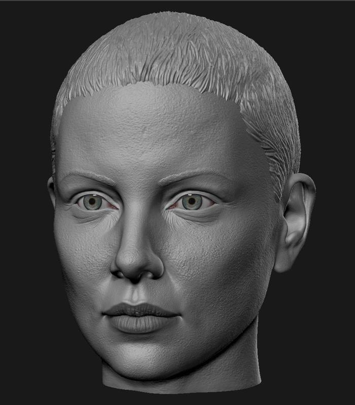 Charlize Theron Furiosa head 3D print model