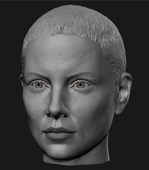 Charlize Theron Furiosa head 3D print model