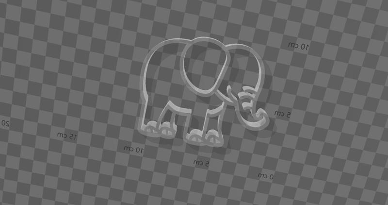 🐘 FREE / GRATIS - Elephant Dough Stamp Silhouette Dough Marker / Elephant Dough Stamp Silhouette - 8 cm