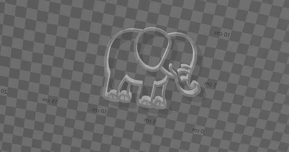 🐘 FREE / GRATIS - Elephant Dough Stamp Silhouette Dough Marker / Elephant Dough Stamp Silhouette - 8 cm