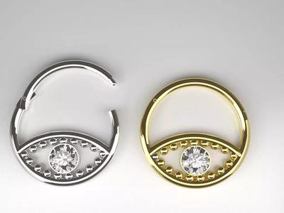 Piercing Segment Eye Hamsa for Ear and Septum Articulation