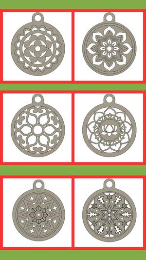 Mandala Christmas Ornaments