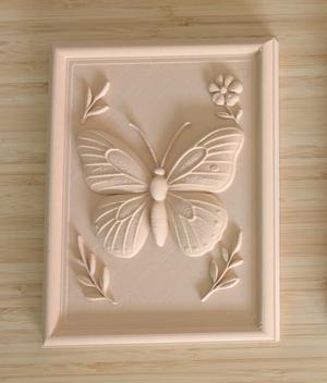 Butterfly in 3D relief - Decorative wall mural