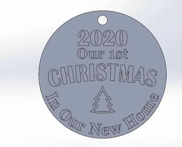 2020 Ornament - Our First Christmas in Our New Home with Christmas tree