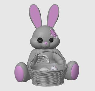 Zombunny By Pretzel Prints, Easter Basket, Zombie Bunny