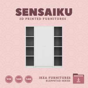 Miniature Replica KLEPPSTAD Wardrobe Combination V1 for Miniature Dollhouse - IKEA (1:12,24,48) - 3D Print Instant Download
