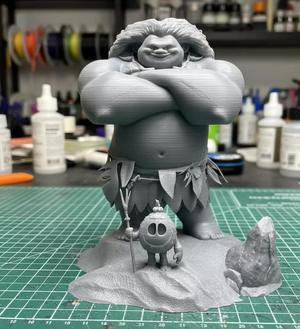 Maui 3D Diorama with Kakamora Presupported STL 3D Printing