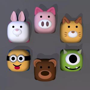 Pack 6 keycaps of cube animal - pack 2