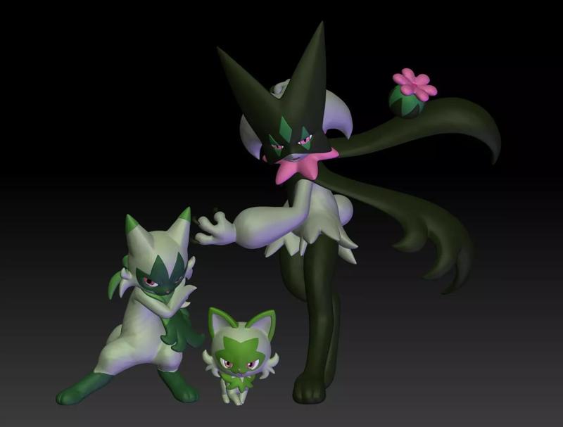 Pokemon Sprigatito Floragato Meowscarada