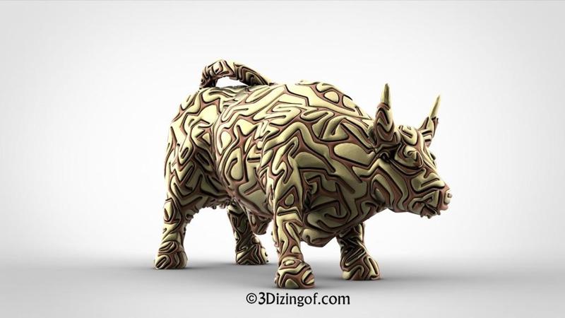 2 Colors Wall Street Bull by Dizingof