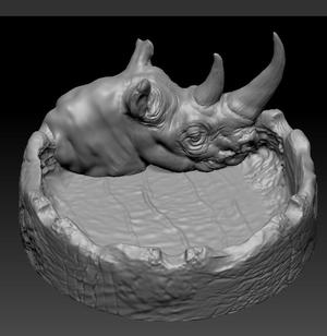 Rhinoceros ashtray