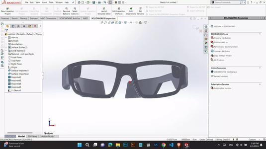 Black Ray Ban Smart Glasses Dark Grey 3D model for printing