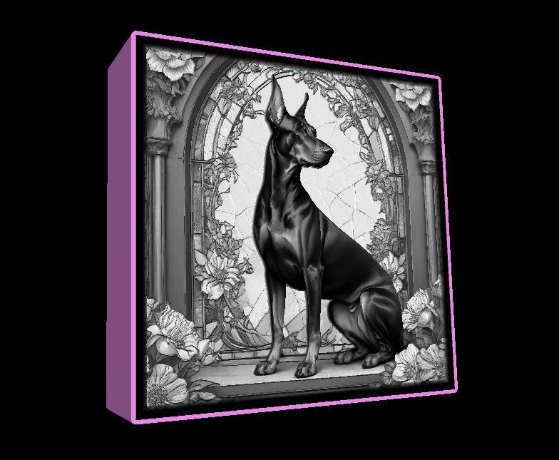Lightbox Doberman Pinscher lithophane