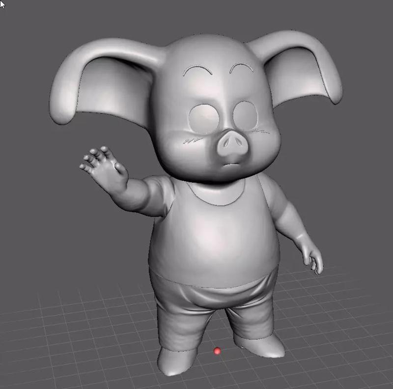 Oolong 3D Model little pig in outfit