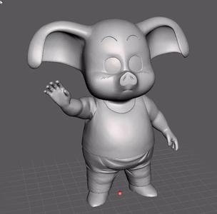 Oolong 3D Model little pig in outfit
