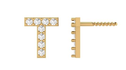 T Letter Alphabets Studs Earrings