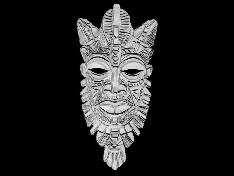 African Tribal Mask Relief Sculpture