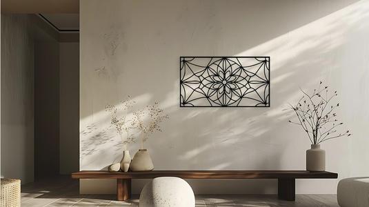 Geometric Floral Mandala Wall Art Panel Design