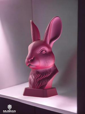 Minimalist Rabbit Bust Decorative 3D Printable Sculpture