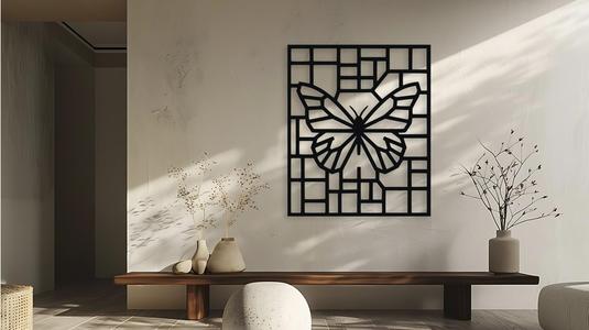 Geometric Butterfly Wall Art Panel