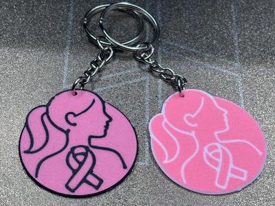 Pink October Keychain 