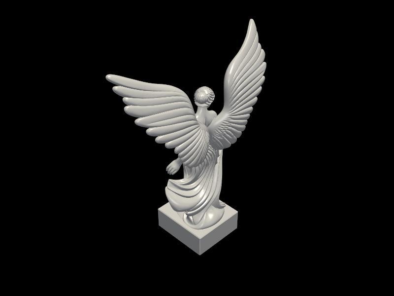 Graceful Winged Angel Statue - Classical Figure