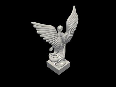 Graceful Winged Angel Statue - Classical Figure