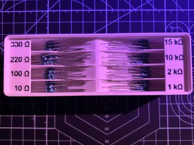 Gridfinity resistor storage
