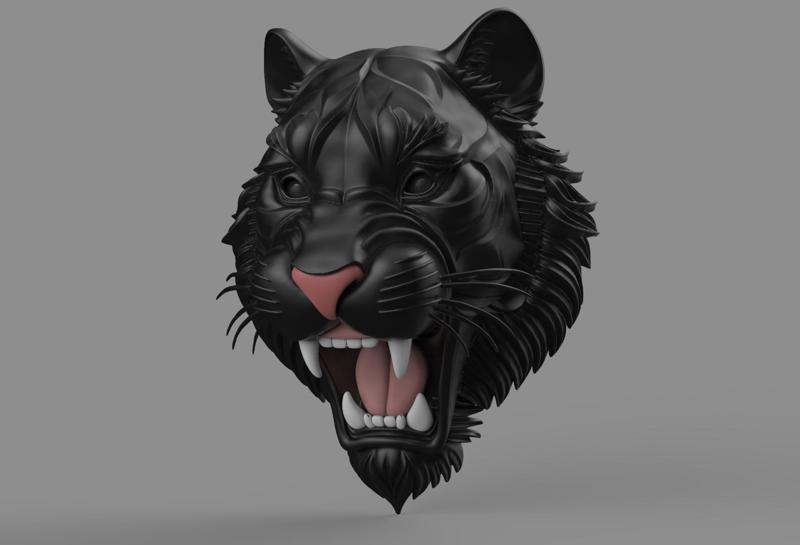 Panther Head STL – 3D Print Animal Bust Wall Art