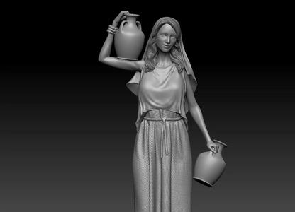 Woman with amphora - printable
